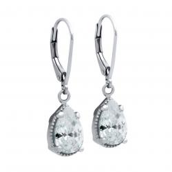 Cercei argint 925 picatura cu zirconii albe [0]